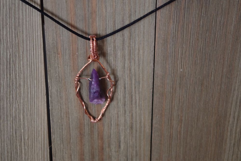 Chevron Amethyst Fidget Necklace