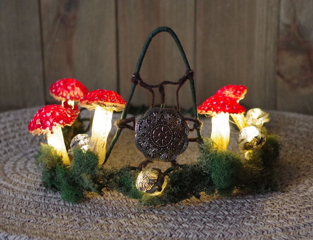 Lighted Mossy Mushroom Goblin Crown