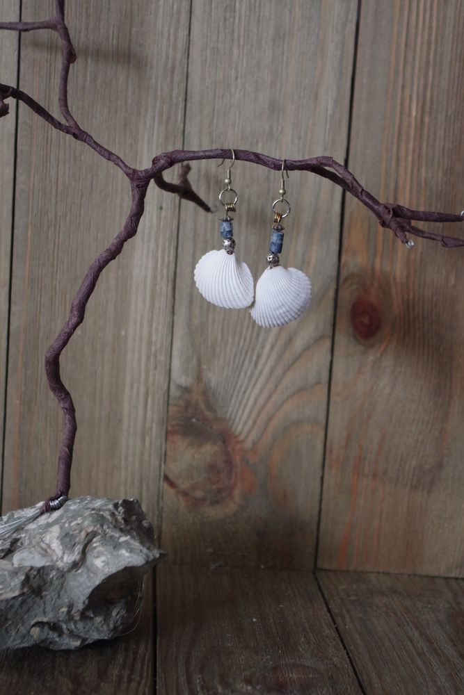 Shell and bead earrings
