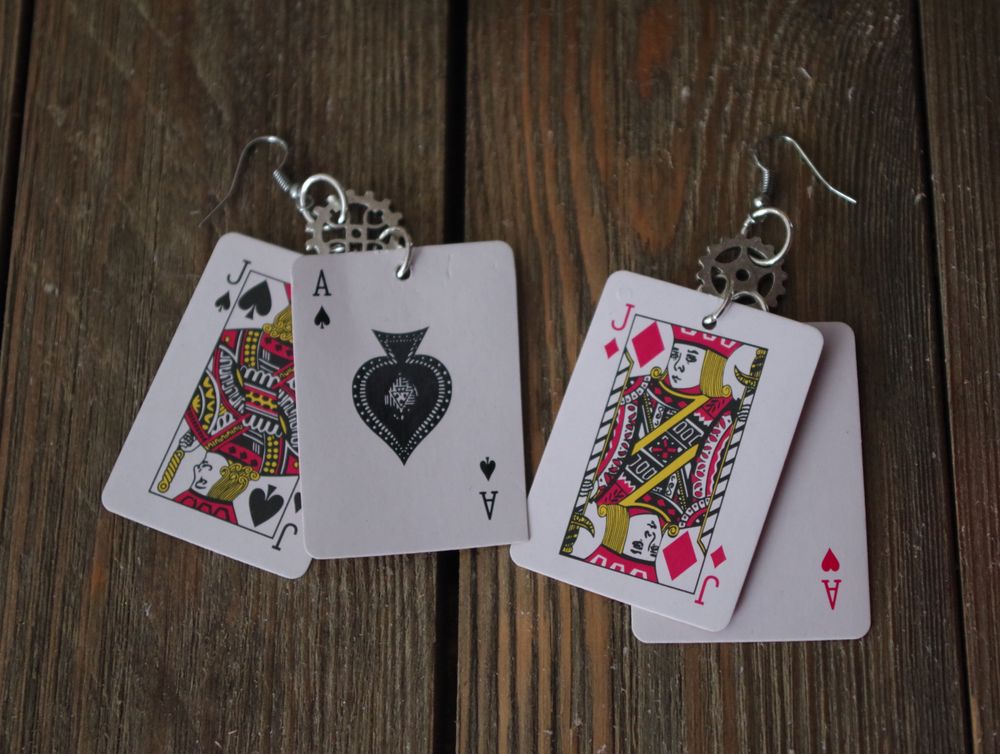 BlackJack playing card earrings